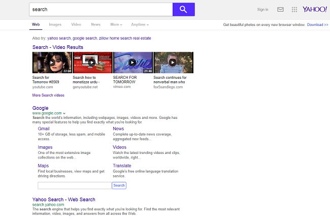 yahoo search default for google chrome mac